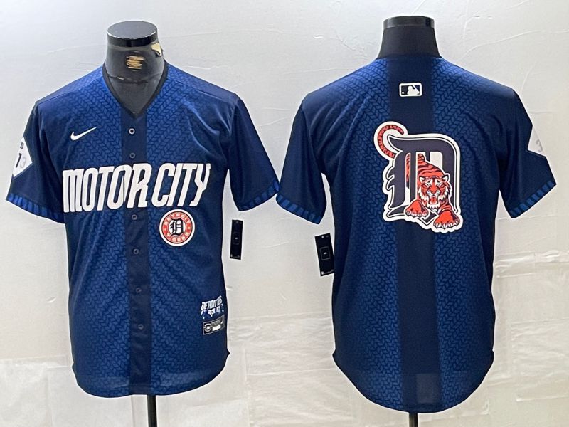 Men Detroit Tigers Blank Blue City Edition Nike 2024 MLB Jersey style 6->pittsburgh steelers->NFL Jersey